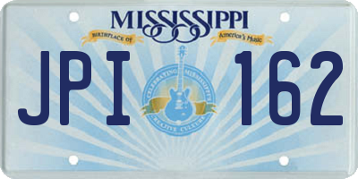 MS license plate JPI162
