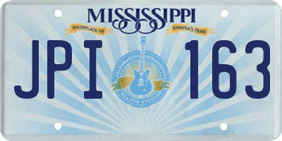 MS license plate JPI163