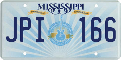 MS license plate JPI166