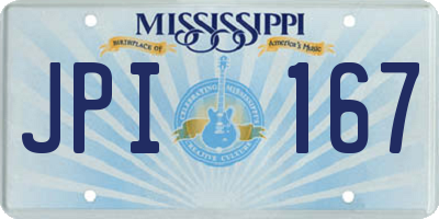 MS license plate JPI167