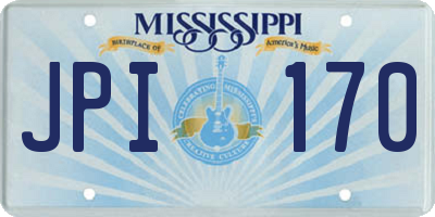 MS license plate JPI170