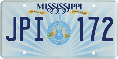 MS license plate JPI172