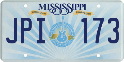 MS license plate JPI173