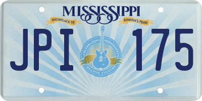 MS license plate JPI175