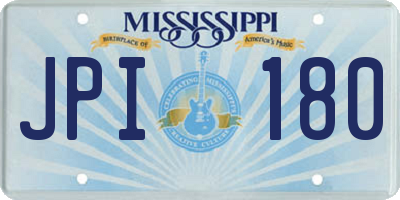MS license plate JPI180