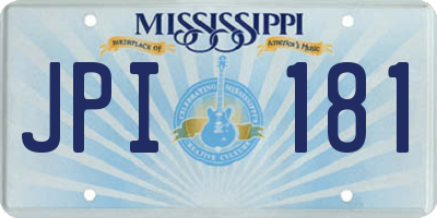 MS license plate JPI181