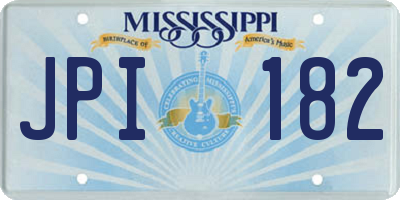 MS license plate JPI182