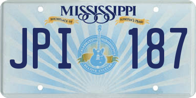 MS license plate JPI187