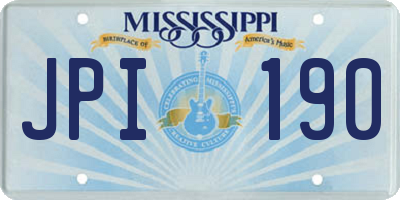 MS license plate JPI190