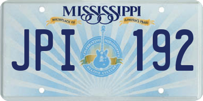 MS license plate JPI192