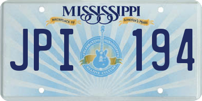 MS license plate JPI194