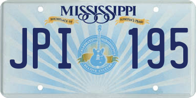 MS license plate JPI195