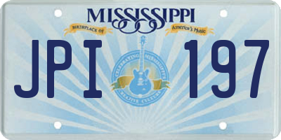 MS license plate JPI197