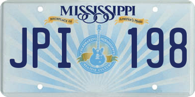 MS license plate JPI198
