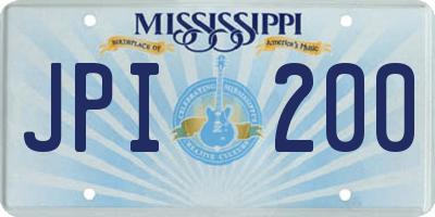 MS license plate JPI200