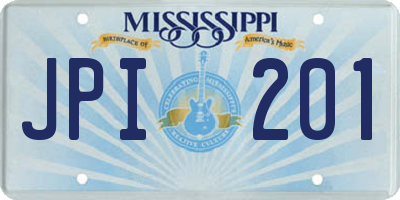 MS license plate JPI201