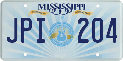 MS license plate JPI204
