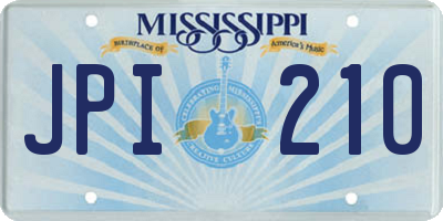 MS license plate JPI210