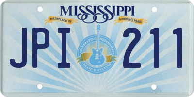 MS license plate JPI211