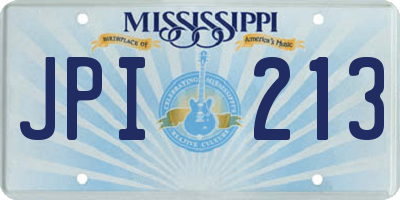 MS license plate JPI213