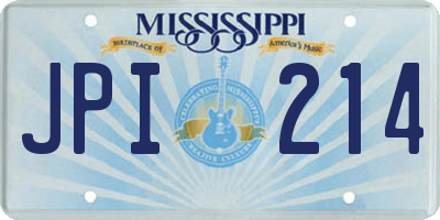 MS license plate JPI214