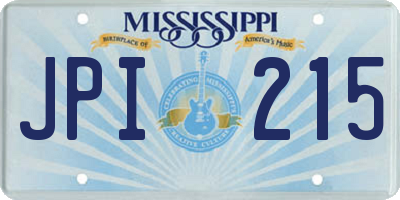 MS license plate JPI215