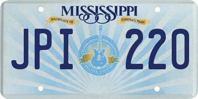 MS license plate JPI220