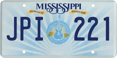 MS license plate JPI221