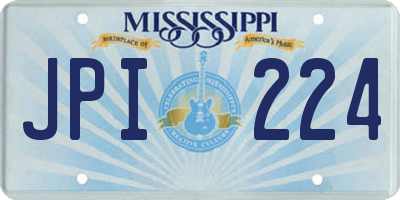 MS license plate JPI224