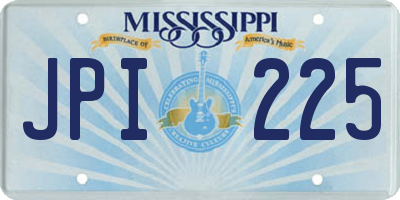 MS license plate JPI225