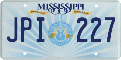 MS license plate JPI227