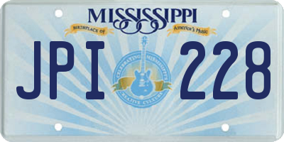 MS license plate JPI228