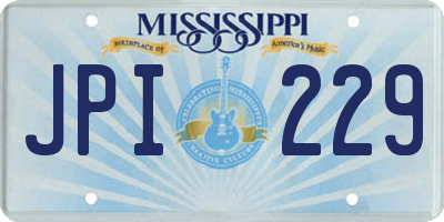 MS license plate JPI229