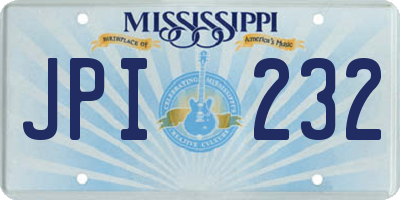MS license plate JPI232