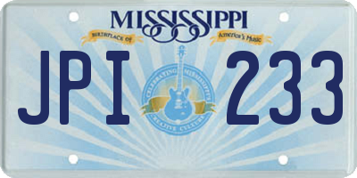 MS license plate JPI233