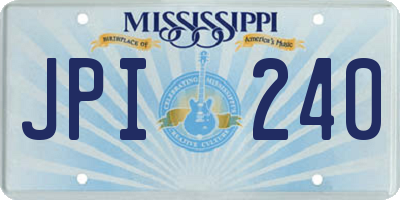 MS license plate JPI240