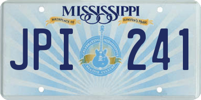 MS license plate JPI241