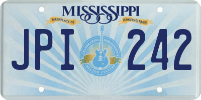 MS license plate JPI242