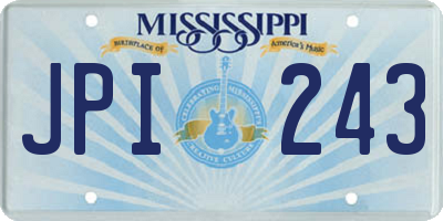 MS license plate JPI243