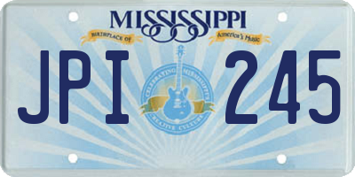 MS license plate JPI245