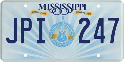 MS license plate JPI247