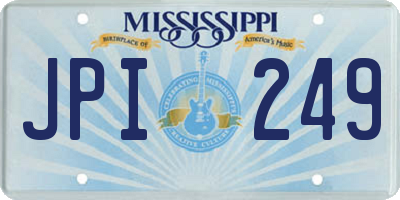 MS license plate JPI249