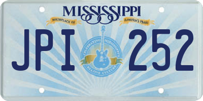 MS license plate JPI252