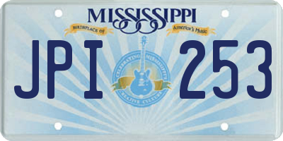 MS license plate JPI253
