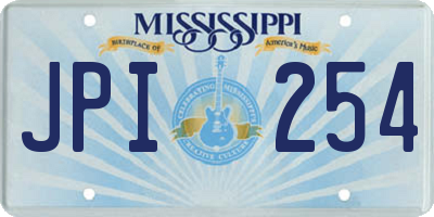 MS license plate JPI254