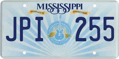 MS license plate JPI255