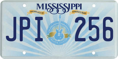 MS license plate JPI256