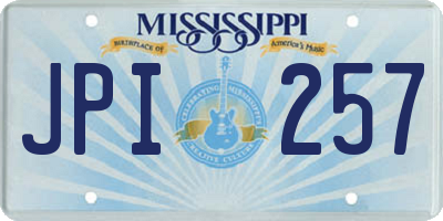 MS license plate JPI257