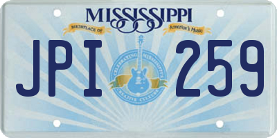 MS license plate JPI259
