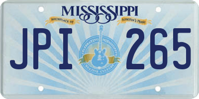 MS license plate JPI265